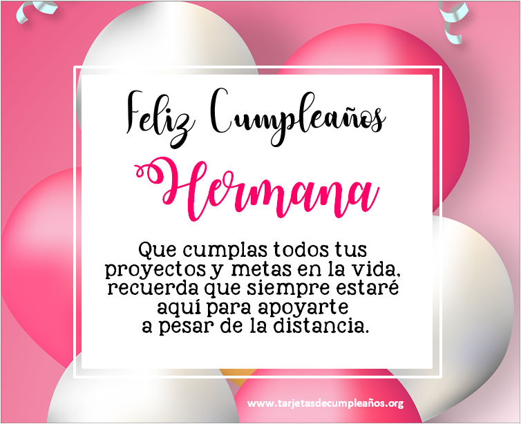 ▷ Tarjetas de Cumpleaños para una hermana Imágenes con frases ? ?